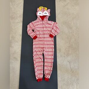 Kids Fleece Jumpsuit Christmas Pajamas, size M(7/8)